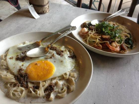 Have I mentioned I always order the fettuccine with organic egg (P580)?